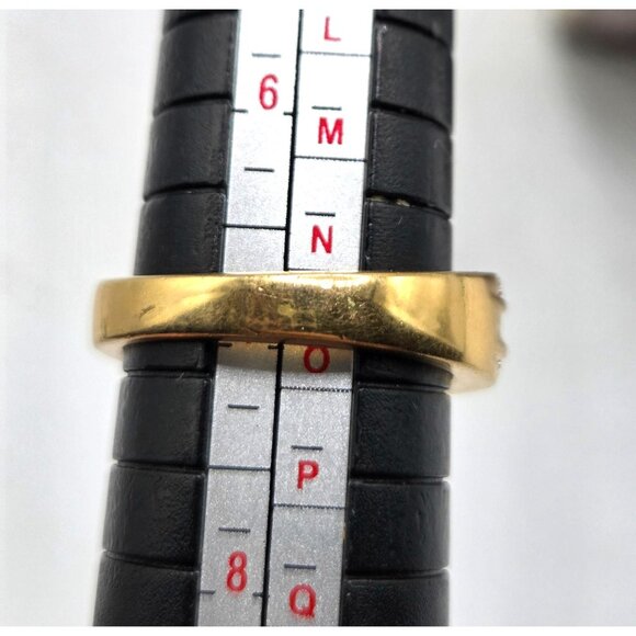 14kt Gold Plated 925 Ring  Pink Gemstones & Small Clear Stones Size 7 - Picture 6 of 6